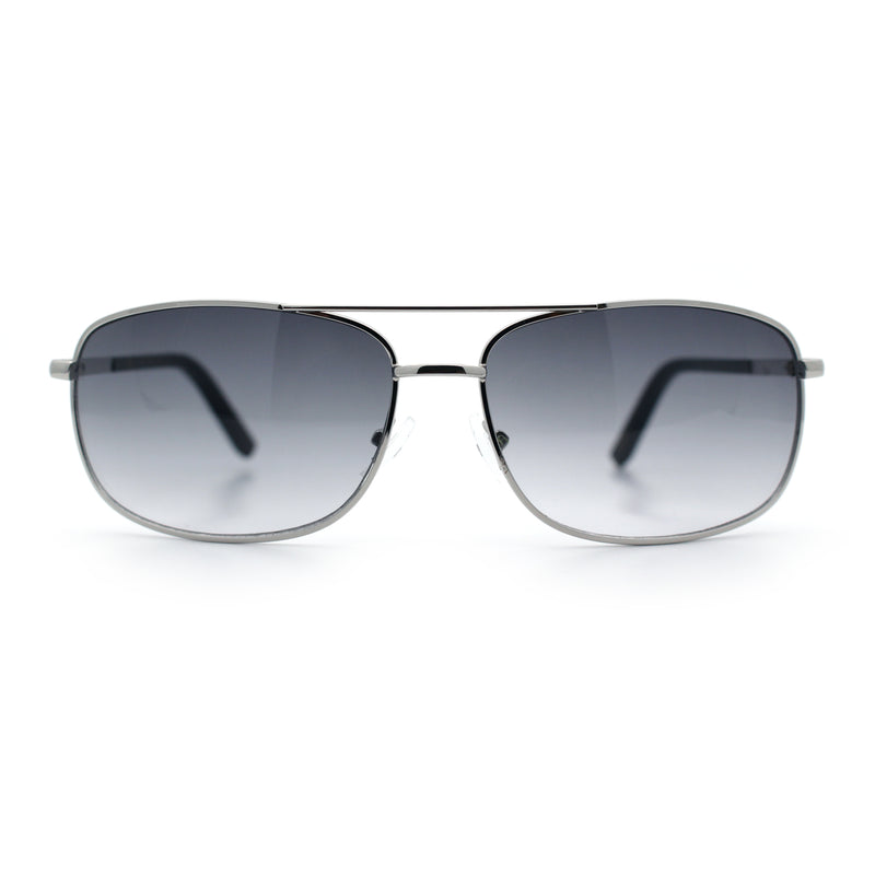 Mens Air Force Classic Narrow Rectangle Officer Cop Metal Rim Sunglasses