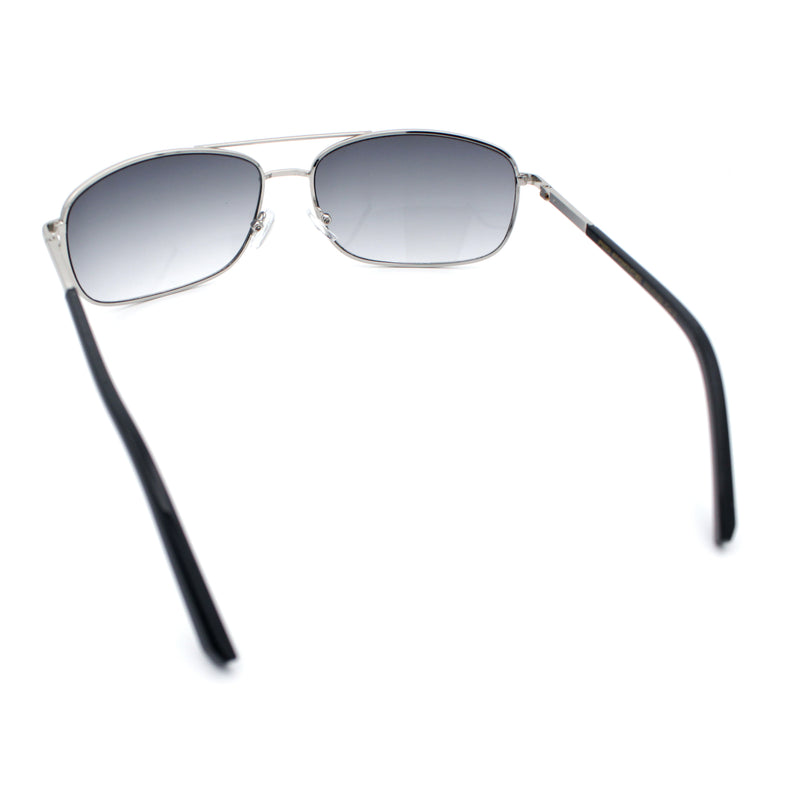 Mens Air Force Classic Narrow Rectangle Officer Cop Metal Rim Sunglasses