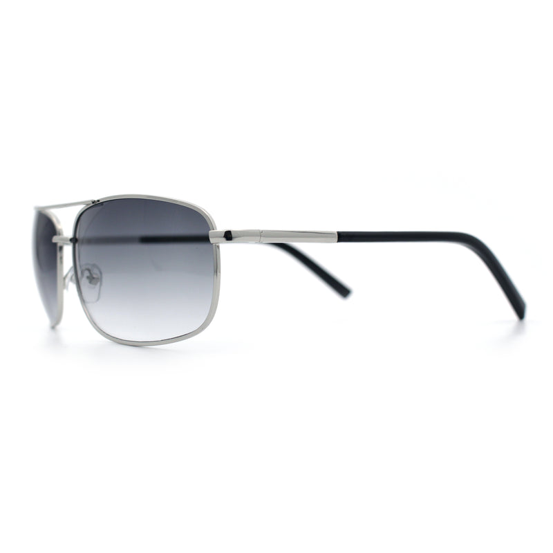Mens Air Force Classic Narrow Rectangle Officer Cop Metal Rim Sunglasses