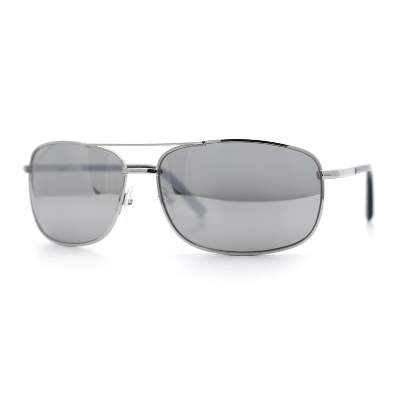 Mens Air Force Classic Narrow Rectangle Officer Cop Metal Rim Sunglasses