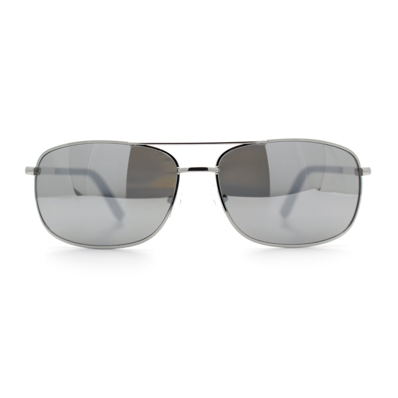 Mens Air Force Classic Narrow Rectangle Officer Cop Metal Rim Sunglasses
