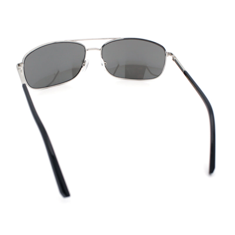 Mens Air Force Classic Narrow Rectangle Officer Cop Metal Rim Sunglasses