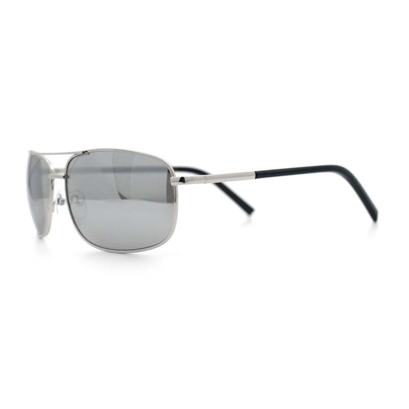 Mens Air Force Classic Narrow Rectangle Officer Cop Metal Rim Sunglasses