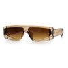 Womens Rhinestone Bling Narrow Rectangle Flat Top Plastic Fashion Sunglasses