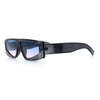Womens Rhinestone Bling Narrow Rectangle Flat Top Plastic Fashion Sunglasses