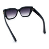 Womens Minimal Ornate Metal Hinge Thick Plastic Horn Rim Fashion Sunglasses