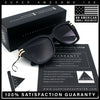 Womens Minimal Ornate Metal Hinge Thick Plastic Horn Rim Fashion Sunglasses