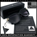 Womens Minimal Ornate Metal Hinge Thick Plastic Horn Rim Fashion Sunglasses