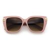 Womens Minimal Ornate Metal Hinge Thick Plastic Horn Rim Fashion Sunglasses