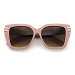 Womens Minimal Ornate Metal Hinge Thick Plastic Horn Rim Fashion Sunglasses