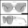 Womens Minimal Ornate Metal Hinge Thick Plastic Horn Rim Fashion Sunglasses