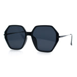 Womens Large Fancy Octagonal Retro Designer Mod Fashion Sunglasses