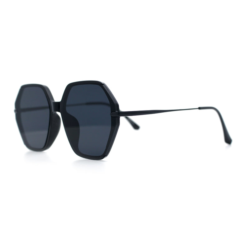 Womens Large Fancy Octagonal Retro Designer Mod Fashion Sunglasses
