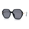Womens Large Fancy Octagonal Retro Designer Mod Fashion Sunglasses