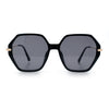 Womens Large Fancy Octagonal Retro Designer Mod Fashion Sunglasses