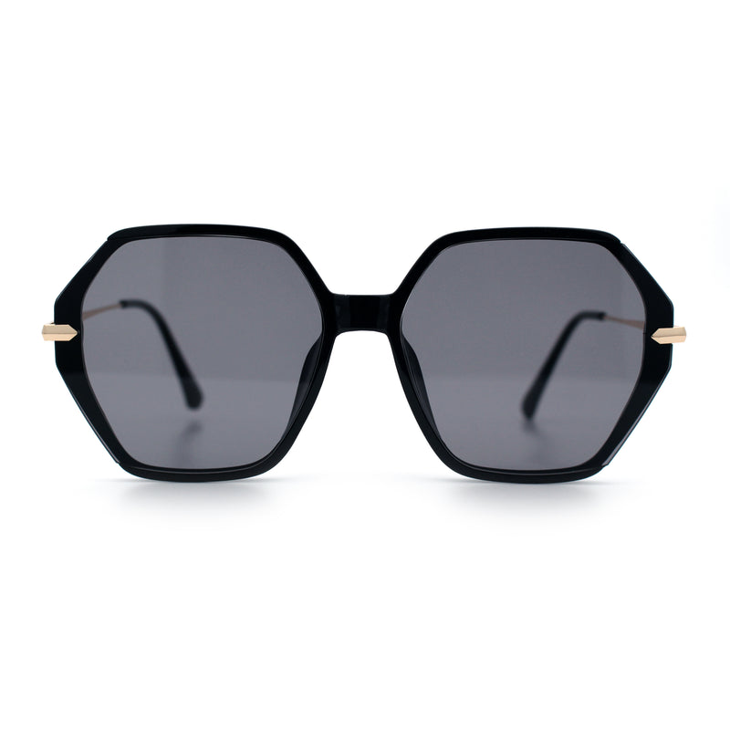 Womens Large Fancy Octagonal Retro Designer Mod Fashion Sunglasses