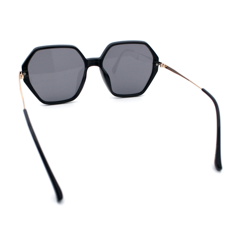Womens Large Fancy Octagonal Retro Designer Mod Fashion Sunglasses
