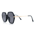 Womens Large Fancy Octagonal Retro Designer Mod Fashion Sunglasses