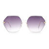 Womens Large Fancy Octagonal Retro Designer Mod Fashion Sunglasses