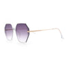 Womens Large Fancy Octagonal Retro Designer Mod Fashion Sunglasses