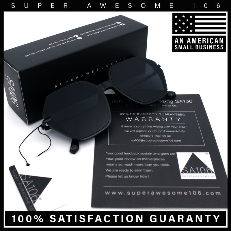 Womens Large Fancy Octagonal Retro Designer Mod Fashion Sunglasses