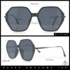Womens Large Fancy Octagonal Retro Designer Mod Fashion Sunglasses