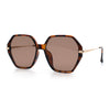 Womens Large Fancy Octagonal Retro Designer Mod Fashion Sunglasses