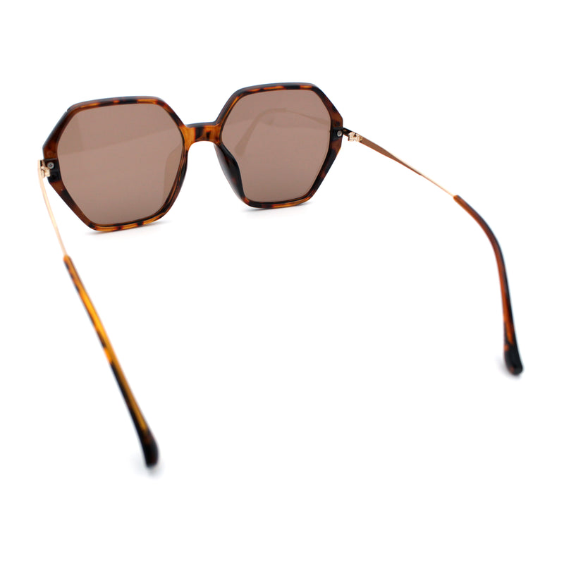 Womens Large Fancy Octagonal Retro Designer Mod Fashion Sunglasses