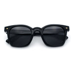 Polarized Iconic Thick Bevel Horn Rim Rectangular Hipster Sunglasses