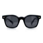 Polarized Iconic Thick Bevel Horn Rim Rectangular Hipster Sunglasses
