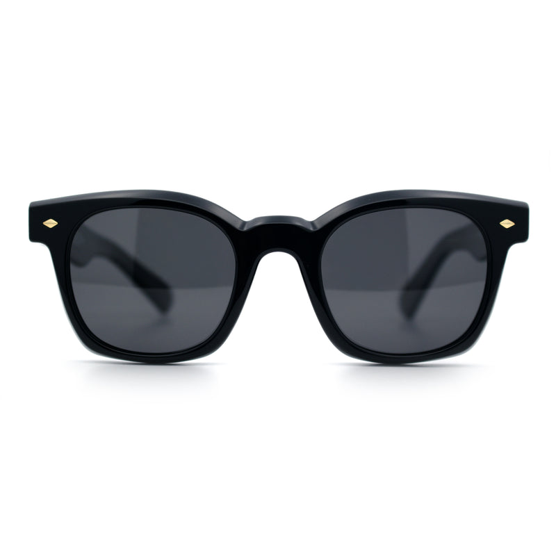 Polarized Iconic Thick Bevel Horn Rim Rectangular Hipster Sunglasses