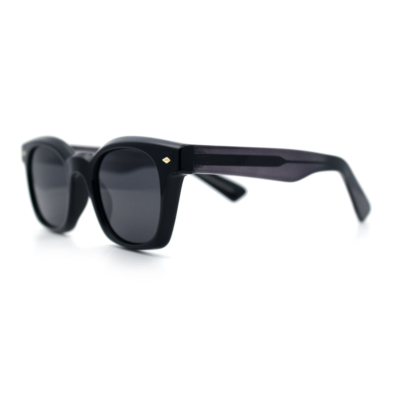 Polarized Iconic Thick Bevel Horn Rim Rectangular Hipster Sunglasses