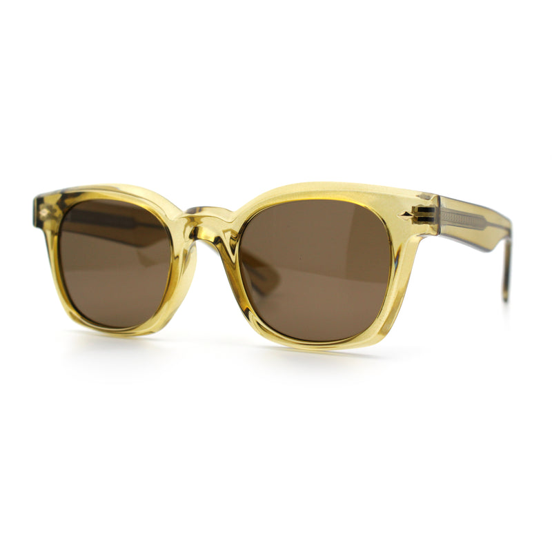Polarized Iconic Thick Bevel Horn Rim Rectangular Hipster Sunglasses