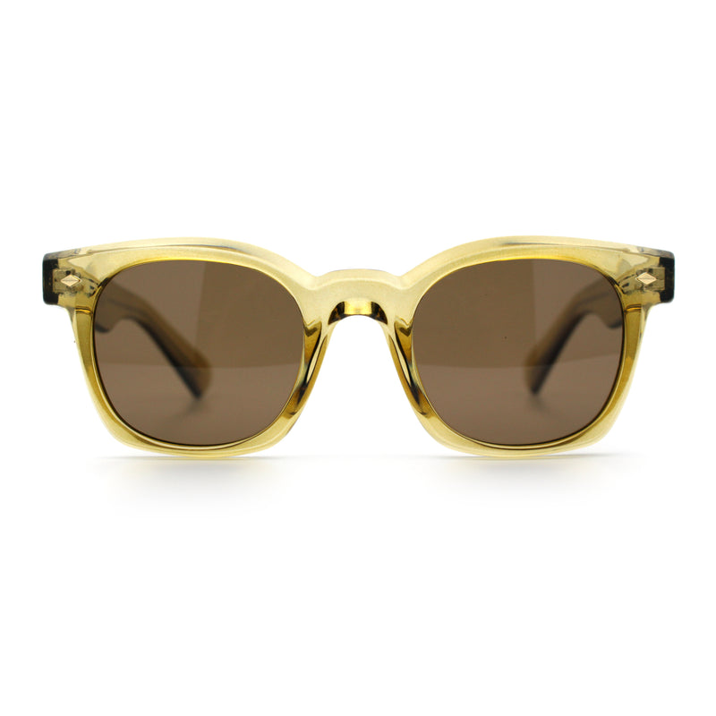 Polarized Iconic Thick Bevel Horn Rim Rectangular Hipster Sunglasses