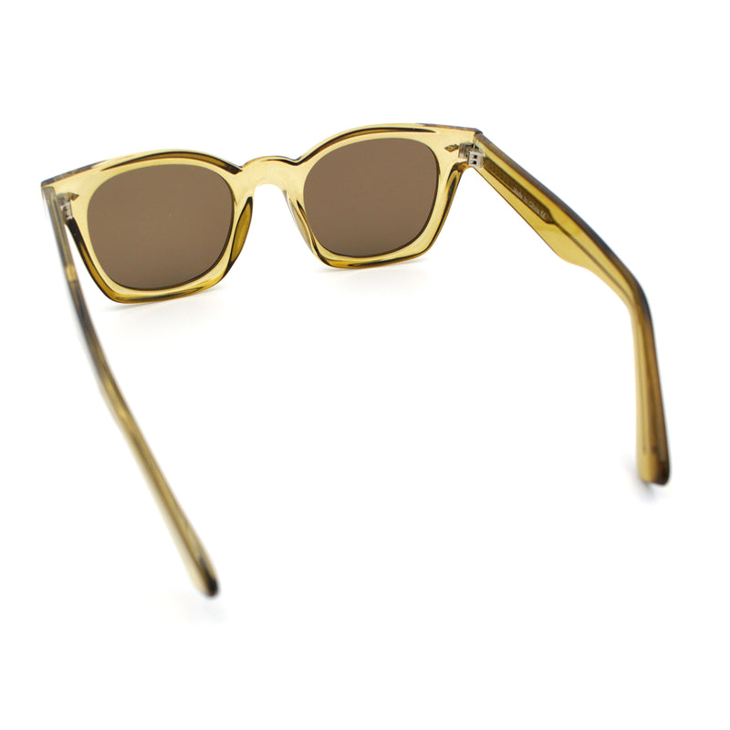 Polarized Iconic Thick Bevel Horn Rim Rectangular Hipster Sunglasses