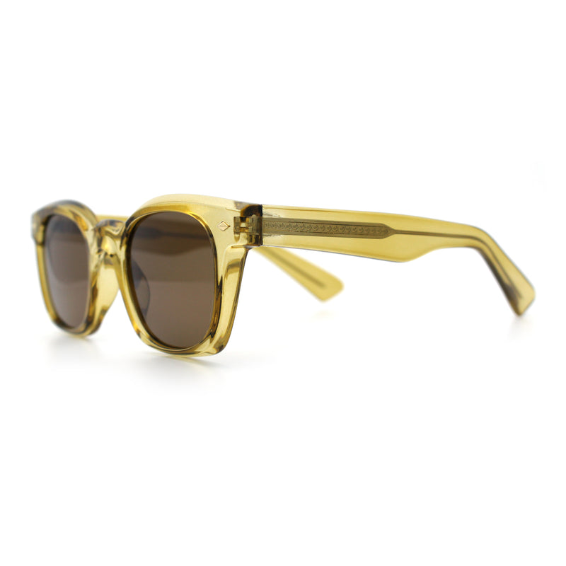 Polarized Iconic Thick Bevel Horn Rim Rectangular Hipster Sunglasses