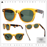 Polarized Iconic Thick Bevel Horn Rim Rectangular Hipster Sunglasses