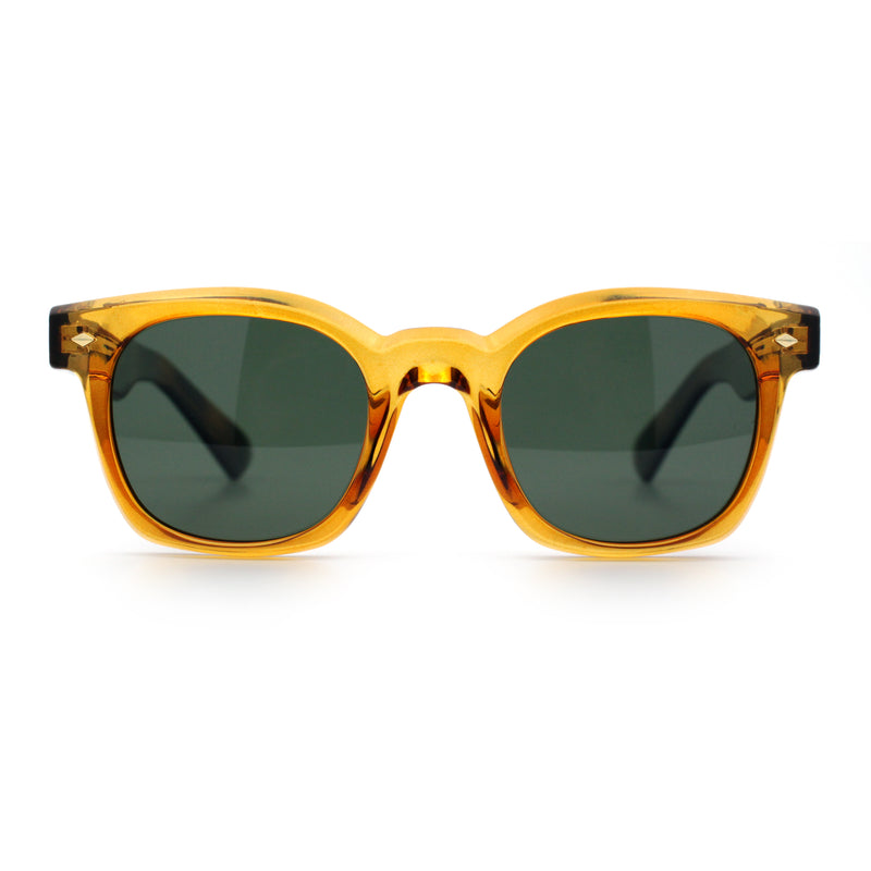 Polarized Iconic Thick Bevel Horn Rim Rectangular Hipster Sunglasses