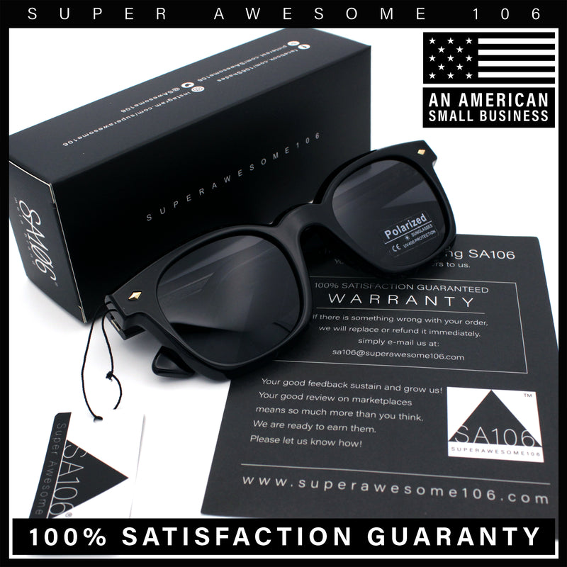 Polarized Iconic Thick Bevel Horn Rim Rectangular Hipster Sunglasses