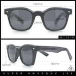 Polarized Iconic Thick Bevel Horn Rim Rectangular Hipster Sunglasses