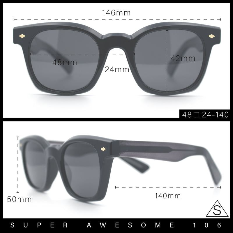 Polarized Iconic Thick Bevel Horn Rim Rectangular Hipster Sunglasses