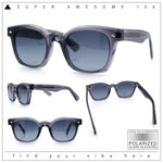 Polarized Iconic Thick Bevel Horn Rim Rectangular Hipster Sunglasses