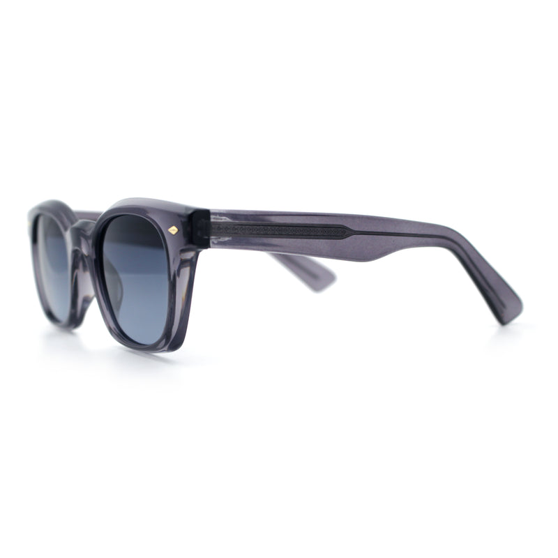 Polarized Iconic Thick Bevel Horn Rim Rectangular Hipster Sunglasses