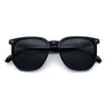 Gentlemanly Fancy Metal Hinge Oversized Thin Plastic Horn Rim Sunglasses
