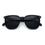 Gentlemanly Fancy Metal Hinge Oversized Thin Plastic Horn Rim Sunglasses
