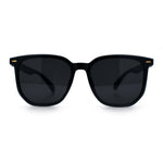 Gentlemanly Fancy Metal Hinge Oversized Thin Plastic Horn Rim Sunglasses