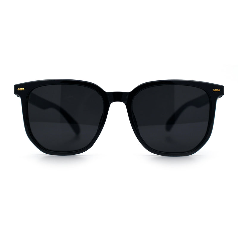 Gentlemanly Fancy Metal Hinge Oversized Thin Plastic Horn Rim Sunglasses