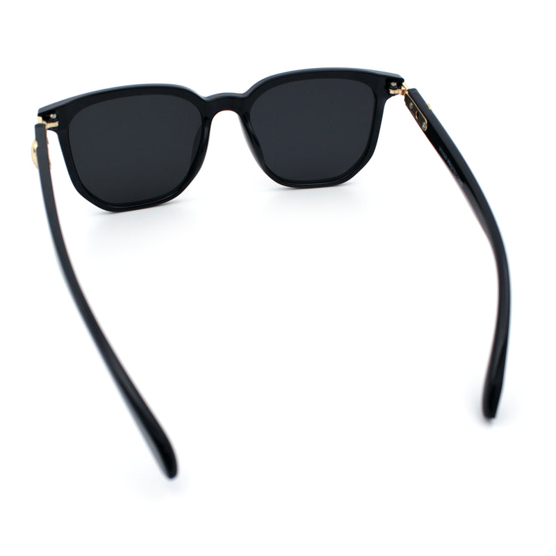 Gentlemanly Fancy Metal Hinge Oversized Thin Plastic Horn Rim Sunglasses