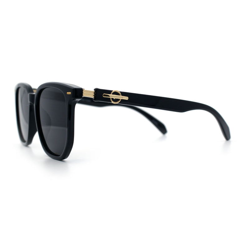 Gentlemanly Fancy Metal Hinge Oversized Thin Plastic Horn Rim Sunglasses