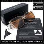 Gentlemanly Fancy Metal Hinge Oversized Thin Plastic Horn Rim Sunglasses